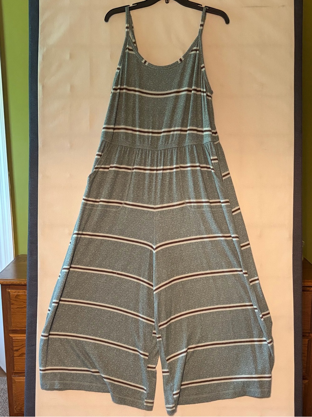 Torrid Green and Purple Striped Wide-Leg Jumpsuit